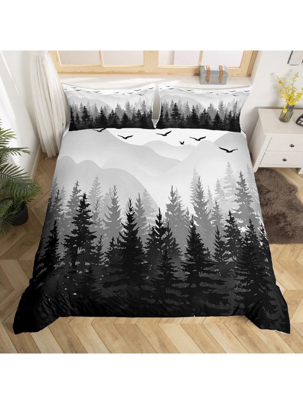 Nature-Inspired Kids Bedding Set - Queen Size, Cozy & Stylish for All Ages